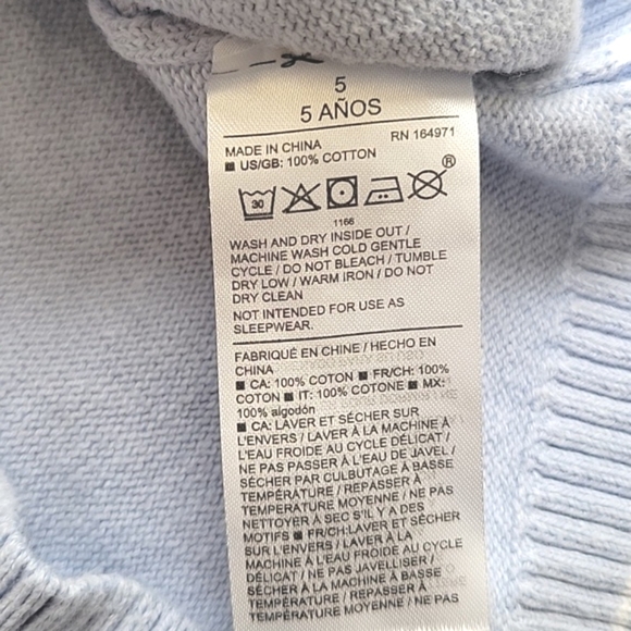 Janie and Jack Boys Blue Bunny Cotton Sweater - Size 5 - Picture 7 of 7